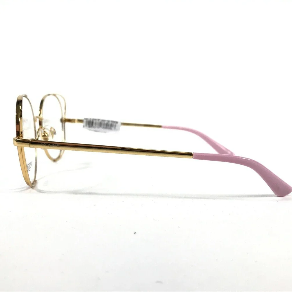 Vogue Eyeglasses Frames VO4068 5024 Gold Pink Cat Eye Full Wire Rim 51-17-135